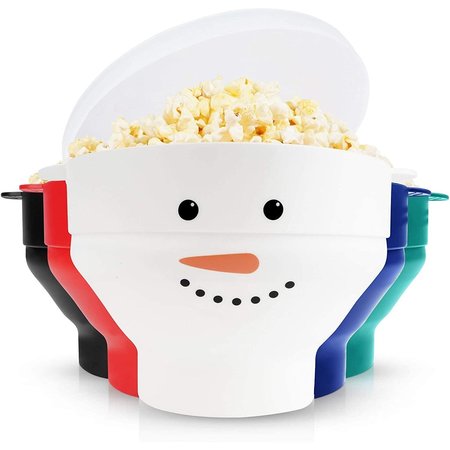 ZULAY KITCHEN Zulay Popcorn Popper Snowman Design  White Silicone ZULB08BF898FP